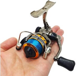 Mini 100 Small Metal Spinning Wheel Aluminum Fishing Reel with Metal Spool for Freshwater and All Season Fishing