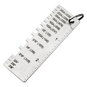 مقياس سمك الصفائح المعدنية للأسلاك، أداة فحص الحجم المطلي بمقياس اللحام من الفولاذ المقاوم للصدأ، مقياس سمك قياس أحجام الأسلاك مع سلسلة مفاتيح قابلة للحمل in Kuwait
