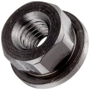 Small Parts - 41603 12L14 Steel Flange Nut Black Oxide Finish, 3/8"-16 Threads, 7/8" Flange OD, 1/8" Flange Thickness, 1/2" Height, Made in US (Pack of 5)