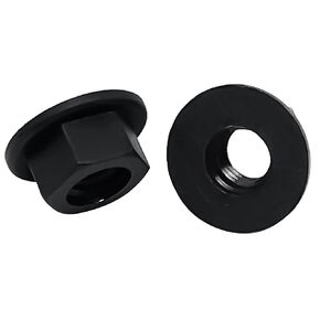 M3-0.5mm Black Nylon Flange Nuts, Nylon Hex Flange Nuts for Furniture Machinery Industry Fasteners-50pcs