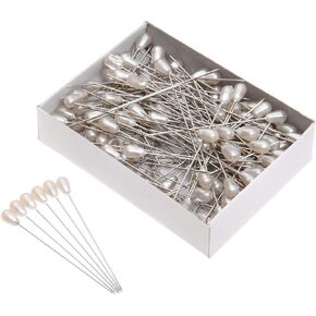 144Pcs Colorful Pearl Head Pins, Sewing Pin, Dressmaking Pins for Fabric Weddings Corsage Florists 55mm/2.17inch