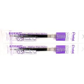 2 Pk Pentel LRN5-V EnerGel Refills, 0.5 mm Fine Needle Tip, Violet