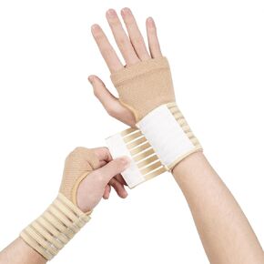 Wrist Brace, 2 Pack Elastic Wrist Support with Strap, Wrist Compression Wrap Adjustable Wrist Strap Relieves Wrist Pain, Tendonitis, Sports Use for Men and Women, Right & Lef(Black)