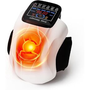 Knee Massager 3 in 1, Cordless Knee Massager with Heat and Vibration, Portable Pain Relief Massager, Rechargeable, Lightweight, Large LED Screen, Gifts for Friends and Family