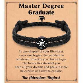 2024 Graduation Gifts for Him Men Boys, High School 5th 8th Grade Kindergarten Preschool College Masters Degree Graduation Gifts Compass Bracelet for Grandson Son Nephew Friends