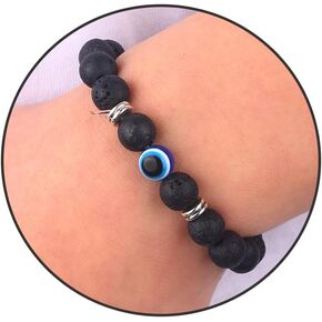 1-9Pcs 8mm&6mm Blue Evil Eye Beaded Bracelets Lucky Bracelet for Protection Blessing Jewelry Boho Handmade Strehch Bracelet for Women Men
