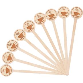 100Pcs Coffee Stirrers-5.9 Inch Natural Wooden Stir Sticks with Round Ends, Disposable Eco-Friendly Biodegradable Cafe Grade Coffee Stir Sticks Wood Beverage Mixer for Coffee Cocktails Milk Tea