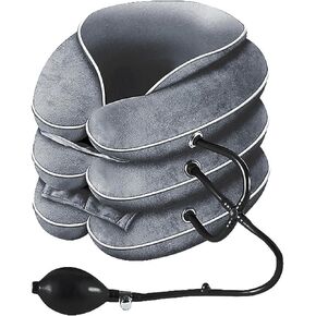 Neck Stretcher, Cervical Traction Device and Neck Braces for Neck Pain Relief, Neck Traction Device & Cervicorrect Neck Brace Inflatable for Home Use (Dark Gray)
