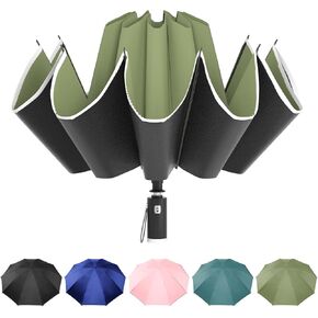 مظلة مقلوبة، مظلة مدمجة مقاومة للرياح للمطر والشمس، مظلة عكسية مع شريط عاكس، مظلة قابلة للطي للحماية من الأشعة فوق البنفسجية أثناء السفر مع حقيبة غطاء تفتح تلقائيًا وإغلاق in Kuwait