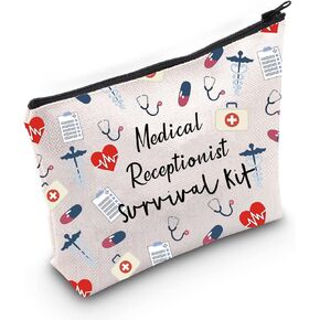 TSOTMO Medical Receptionist Gift Doctor Nurse Gift Healthcare Gift Medical Assistant Zipper Pouch Gift Medical Staff Gift Medical Appreciation Gift (Medical Recep)