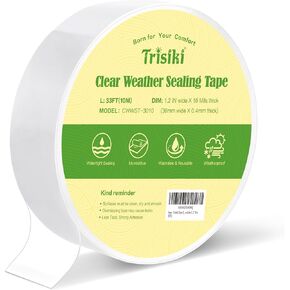 Transparent Window Tape for Winter, Weather Stripping Window Seal for Windows Doors, Window Draft Isolation Sealing Tape,Windproof, Surface-Safe Weather Tape for Windows(3"W x 99Ft)