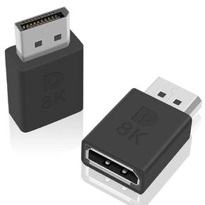 Poyiccot Displayport to Displayport Coupler, 2Pack DisplayPort (DP) Female to DisplayPort (DP) Female Convertor Extension Adapter Black (DP to DP Coupler)