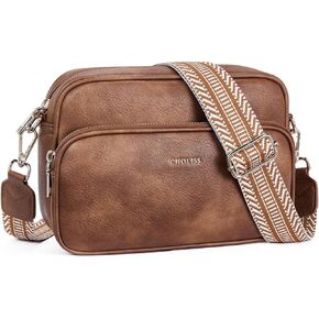 CHOLISS Small Crossbody Bags for Women, Leather Purses Designer Shoulder Handbags w/Adjustable Wide Strap Credit Card Slots