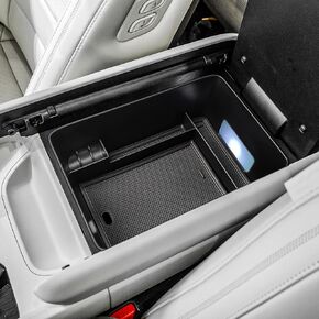 TACOBRO Center Console Organizer Tray Compatible with Hyundai Santa Fe 2024 Accessories, Armrest Insert Secondary Storage Box ABS, Black