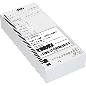 200 Authorized Time Cards for Pyramid Time Systems Model 4000, 4000Pro, 4000HD, 4000PROK, 5000 and 5000HD Timeclocks, Pyramid 44100-10 Compatible, 200 time Cards