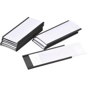 MECCANIXITY Label Holders 4.7" x 3" C Channel Rubber Magnetic for Metal Shelves Organize, Office File Cabinets Pack of 10
