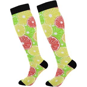 Flamingo Compression Socks for Women and Men Circulation Blue Long Socks for Athletic Running 1
