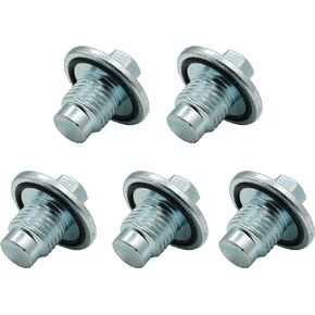 5 PCS Oil Drain Plug Pilot Point Molded Gasket M14x1.5mm Fit for Chevrolet 2011-16 Chevy Encore ELR Cruze Sonic Trax Volt, Buick, Cadillac. Replace 65423, 090-211, 55568037