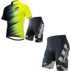 Bike Men Shorts Padded Cycling Men Cycling Clothing Set Reflective Biking Jersey US L