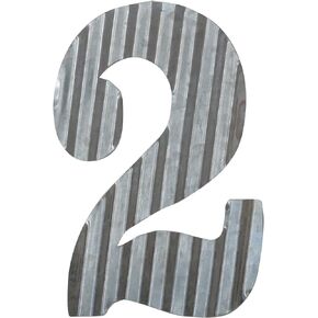 COLLECTIVE HOME - 12" Metal Letter Wall Decor, Galvanized Steel Numbers, Rustic Hanging Decor Symbols, Corrugated Metal Decoration, House Number (A)