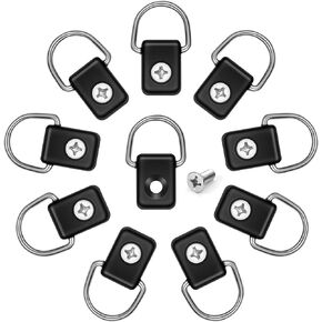 Kayak D Ring, 10pcs Boat Canoe D Ring with Screw Kit, Security Deck Loop Mounting Tie Down Kit for Fishing Rigging Sailing Camping Accessories