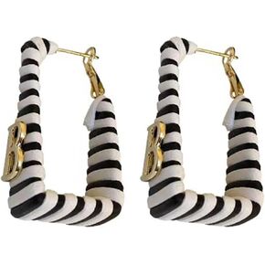 Designer Earrings for WomenTrapezoidal Letter B Earrings Fashion Jewelry for Earrings Ear Stud Ear Clip Clasp Black and White