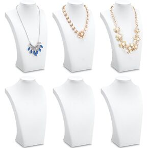 6 Pcs White Velvet Necklace Busts Display Jewelry Displays Bust Necklace Display Stand Bust for Jewelry Display Jewelry Displays Necklace Display Stands for Selling Trade Shows Props