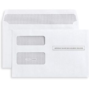 100 Tax Envelopes Self-Seal For 1099 MISC, 1099-R & DIV - INT, Double-Window Security For Quickbooks or Tax Software - 5 5/8 Inch x 9 Inch,100pk in Kuwait