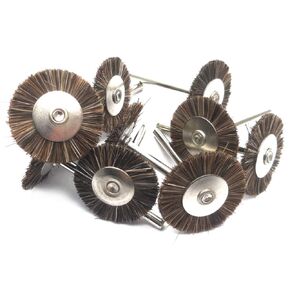 NGe 10Pcs 25mm(1INCH) Horsehair Buffing Polishing Wheel Set with 3mm Shank, Jewelry Polishing Buffing Wheels