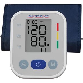 SmartHeart Blood Pressure Monitor | Wide Range Arm Cuff | 2-Person Memory | 198 Total Reading Storage | Excessive Movement Indicator | Easy to Use Automatic Inflation and Deflation