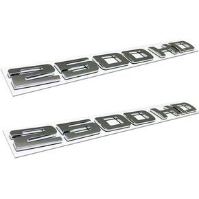 2pcs Badges 2500HD 2500 HD Emblem 3D Decal Suitable for Both Side Doors or Tail Doors (Black)
