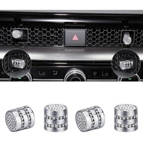 LECART for Honda Civic Accessories Bling 11th Gen 2022 2023 2024 Air Vent Knob Covers Glitter Car Interior Decoration Trims Metal Decal Cover Stickers 4 Pcs