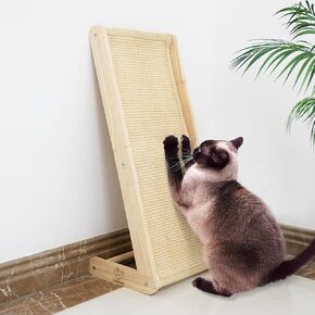 Cat Scratcher, L-Shape Cat Scratcher for Indoor Cats, Three Modes Cat Scratcher, Durable Natural Sisal Cat Scratch Furniture Protector（Free Catnip）