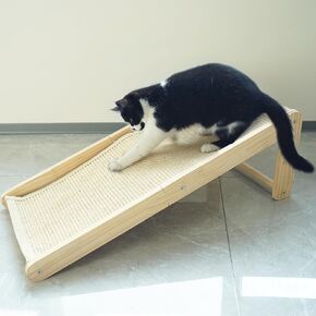 Cat Scratcher, Sisal Cat Scratching Ramp, L Shape Cat Scratcher for Indoor Cats, Durable Natural Sisal Cat Scratch Furniture Protector（Free Catnip）