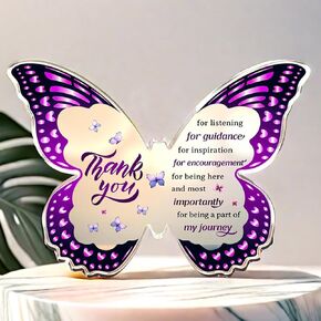هدايا شكر للنساء والرجال - أفكار هدايا تقدير الوداع - مقاس 5x3.8 بوصة هدايا تذكارية من الأكريليك الرقيق على شكل فراشة - هدايا تقدير لرئيس المعلم - هدية ملهمة لموظفي المكتب - هدية ترك العمل لزملاء العمل in Kuwait