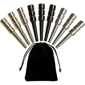 WE Games King-Sized Ultimate Cribbage Pegs - Set of 9 (3 Brass, 3 Silver, 3 Black)