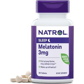 Natrol Melatonin Helps You Fall Asleep Faster Stay Asleep Longer Faster Absorption 100 Vegetarian 3mg, (Tablets), 240 Count