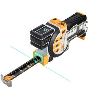 REEKON T1 Tomahawk Digital Tape Measure - Professional Accurate Measuring Tool, Green Laser, E-Paper Measuring List, Measurements Shared Over Bluetooth, Replaceable Blades