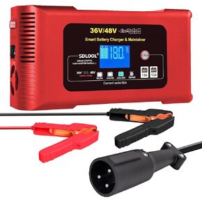 Golf Cart Battery Charger 36V 18A and 48V 13A, Car Battery Charger Smart Trickle Charger Lithium LiFePO4 Lead-Acid AGM/Gel/SLA Battery Charger for Club Car Truck Boat