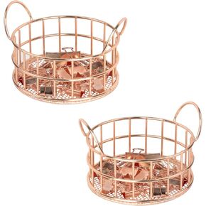 Rose Gold Binder Clip Holder, Mesh Desk Accessories, Desk top Metal Dispenser Organizer Desk Drawer Organizer, Small Office Supplies for School Office and Home, 2PCS in Kuwait
