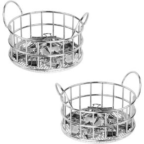 Rose Gold Binder Clip Holder, Mesh Desk Accessories, Desk top Metal Dispenser Organizer Desk Drawer Organizer, Small Office Supplies for School Office and Home, 2PCS