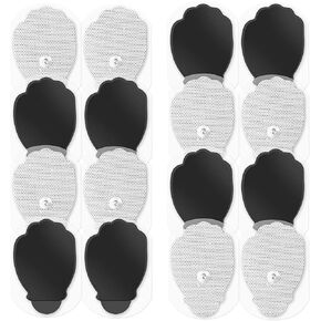 Easy@home 16 2"x3" Reusable Adhesive Electrode TENS Pads for TENS Electronic Pulse Massager in Hand Shape, 510K Cleared for Over The Counter (OTC) Use