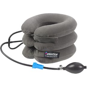 Cervical Neck Traction Device,Three Tube Quick Inflation,Relieves Neck Shoulder Pain,Effectively Corrects Bad Sitting Posture (Including Health Care Tutorial),Cervical Stent (Gray)