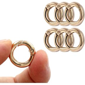 6Pcs Durable Spring O Rings, Premium Zinc Alloy Round Spring Clips Strong Metal Split Rings for Purses, Keyring and Handbag(Gold, Inner Dia:38mm/1.5 inch,Outer Dia: 48mm/1.89inch) in Saudi Arabia
