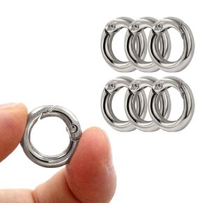 6Pcs Durable Spring O Rings, Premium Zinc Alloy Round Spring Clips Strong Metal Split Rings for Purses, Keyring and Handbag(Gold, Inner Dia:38mm/1.5 inch,Outer Dia: 48mm/1.89inch)
