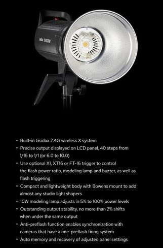 Godox SK400II-V 400Ws Photo Studio Strobe Flash Monolight Light 2.4G Wireless X System مع مصباح تشكيل LED 10W وحامل Bowens للاستوديو والرماية والموقع والتصوير الفوتوغرافي -120 فولت SK400IIV in Saudi Arabia