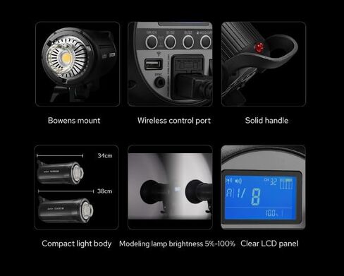 Godox SK400II-V 400Ws Photo Studio Strobe Flash Monolight Light 2.4G Wireless X System مع مصباح تشكيل LED 10W وحامل Bowens للاستوديو والرماية والموقع والتصوير الفوتوغرافي -120 فولت SK400IIV in Saudi Arabia