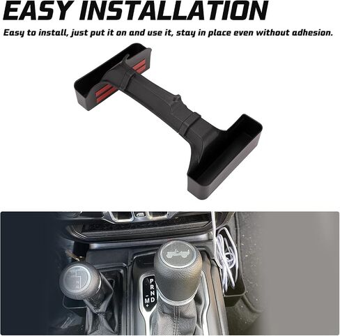 وحدة تخزين ناقل الحركة KIWI MASTER لـ 2018-2024 Jeep Wrangler JL Gladiator JT Gear Shift صينية صندوق تخزين، JL JT أجزاء الملحقات الداخلية، أسود in Saudi Arabia