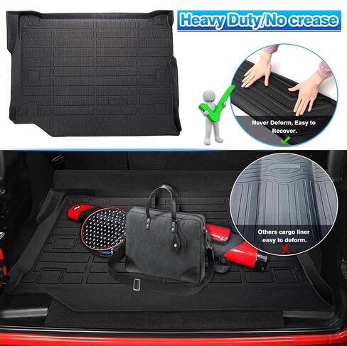 Cartist Cargo Liner يناسب Jeep Wrangler 4XE 2021 2022 2023 2024 (ليس لنماذج بابين وJL غير المحدودة) سجادة صندوق السيارة لجميع الأحوال الجوية لملحقات Wrangler 4XE TPE شديدة التحمل in Saudi Arabia