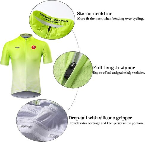 ARSUXEO Cycling Jersey Mens Short Sleeves Mountain Bike Shirt Biking Clothing with 3+1 Zipper Pocket in Saudi Arabia